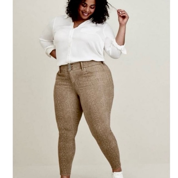 Torrid Jeggins High Rise Python Print Pants - Picture 1 of 13